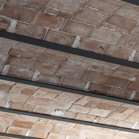The vaulted ceiling