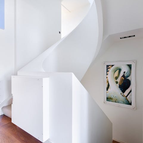 Admire the quirky architecture throughout the home