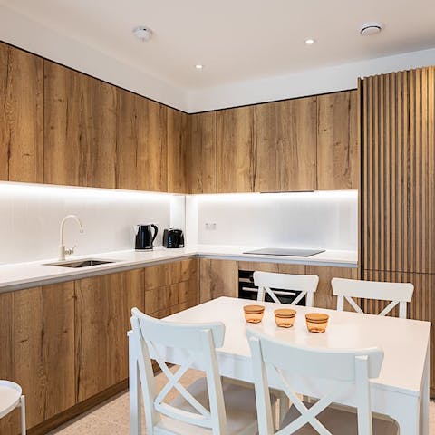 Enjoy cooking every meal in the Scandi-chic kitchen