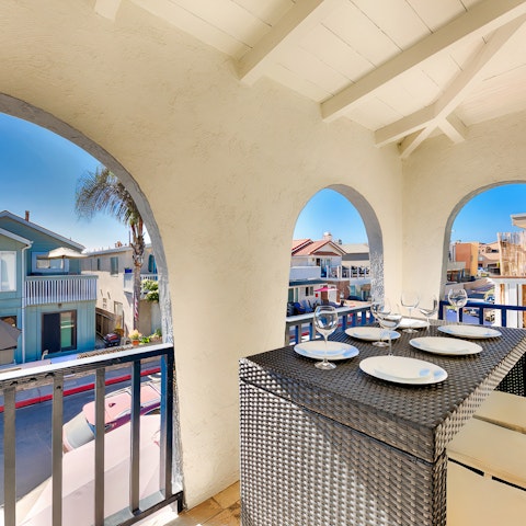 Enjoy meals in a sunny spot under the veranda