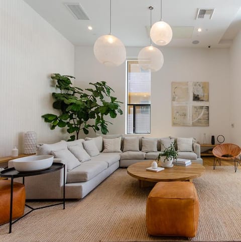 Sit back in the communal lounge area