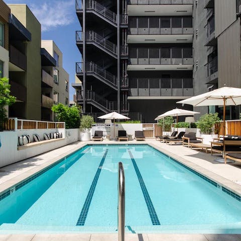 Take a dip in the communal pool