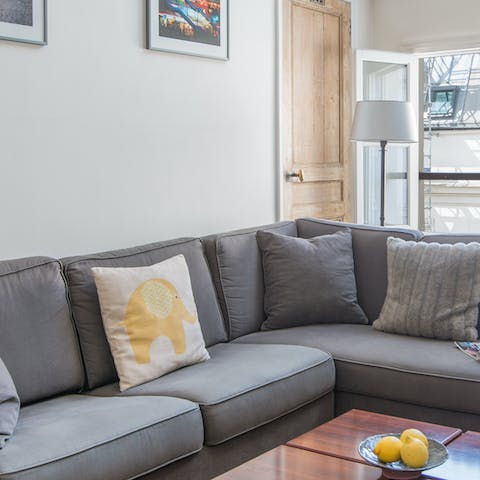 Comfy corner sofa to sink into