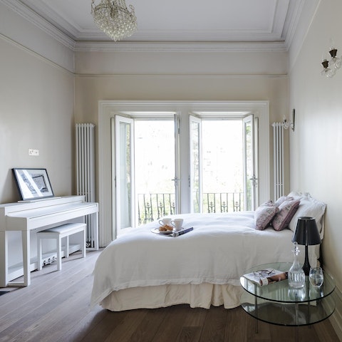 Open The French Doors Onto The Balcony