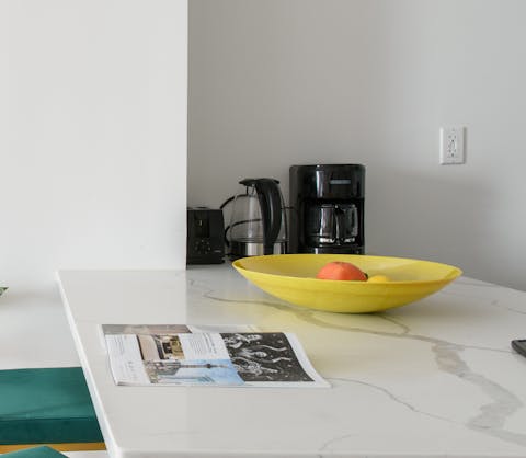 The granite-clad breakfast bars