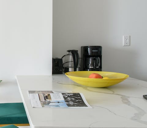 The granite-clad breakfast bars