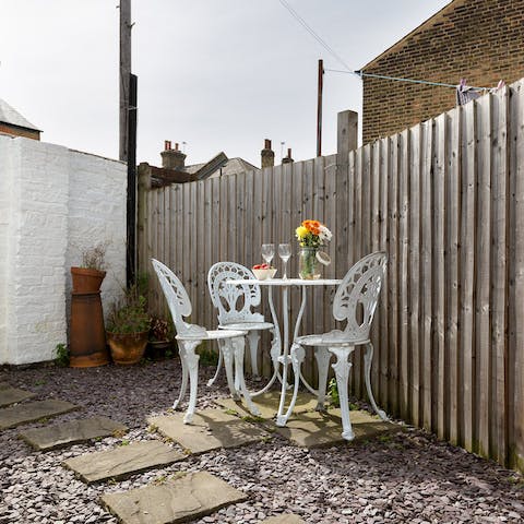 small and furnished outdoor space