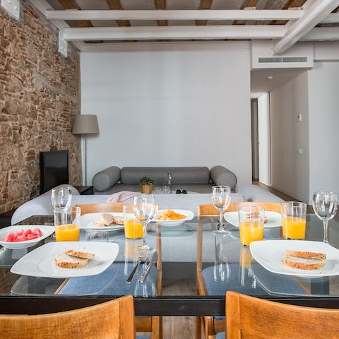 The stylish dining table