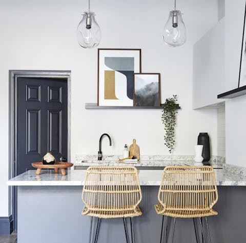 Dine at the stylish breakfast bar