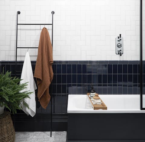 Relax in the gorgeous bathtub