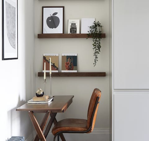 This stylish desk corner