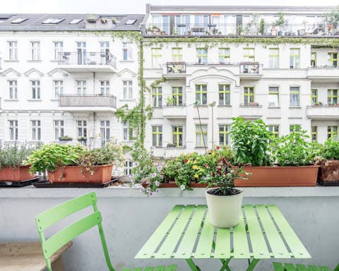 A cosy balcony with plenty of plants