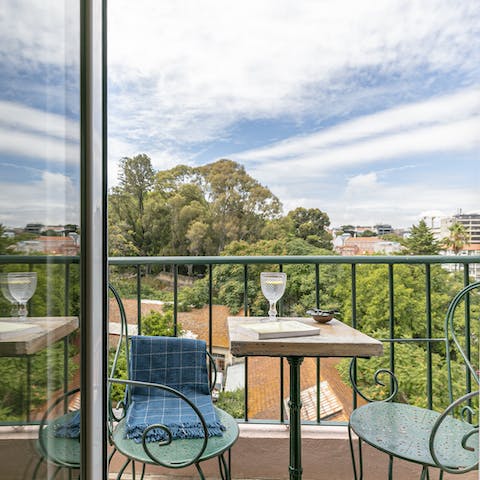 Enjoy a glass of red out on the balcony and drink in the breathtaking view