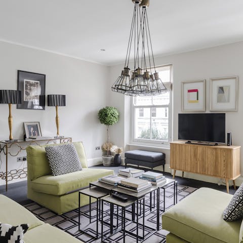 Relax in the home's smart living room