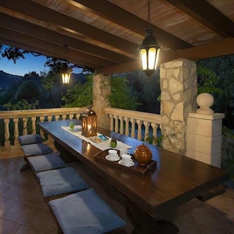 Tuck into an evening meal on the terrace
