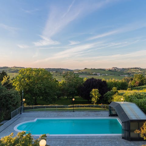 Cool off with a dip in the panoramic swimming pool
