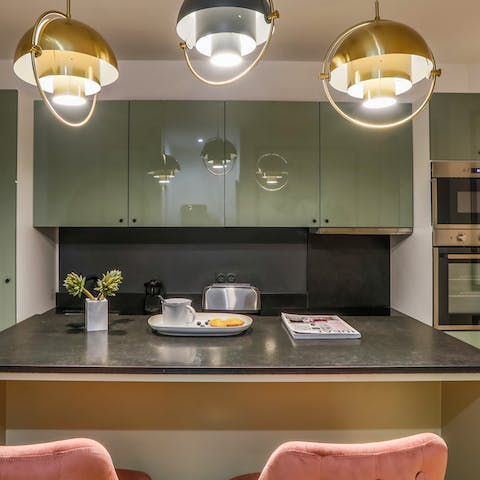 Equipped stylish kitchen