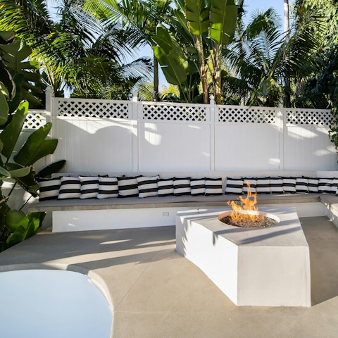 Enjoy sundowners around the outdoor firepit