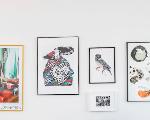 This stylish display of graphic posters