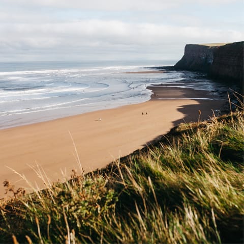 Stroll southwards along the beach towards Saltburn, approximately an hour away