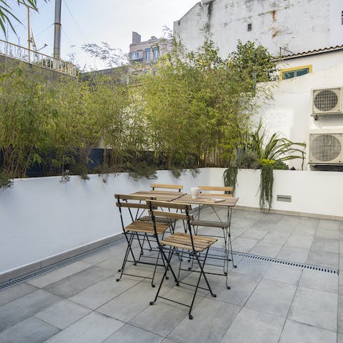 Begin your mornings with a tasty breakfast on your private terrace