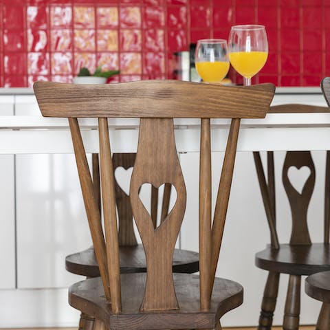 The rustic chairs