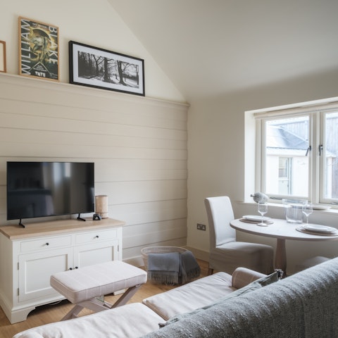 Sip glasses of wine in this cosy renovated stable