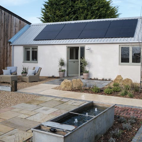 Enjoy warm weather in the patio garden