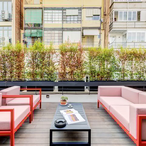 The big, stylish terrace