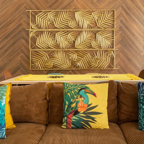 These earthy tones in the living room