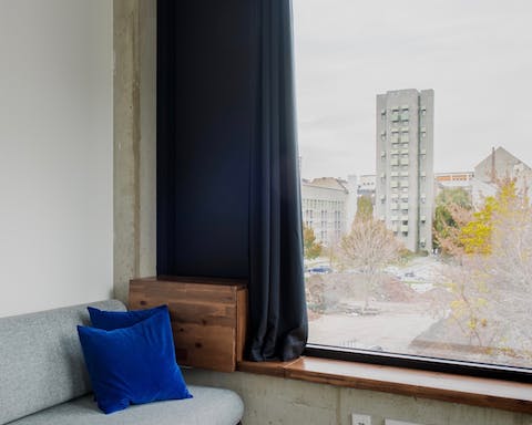 The floor-to-ceiling windows