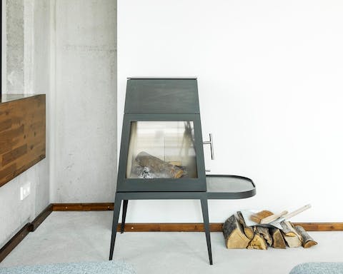 The sculptural fireplace