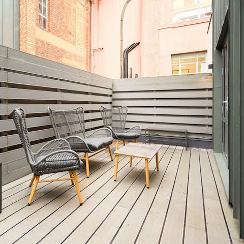 Enjoy your favourite evening drinks on the private terrace