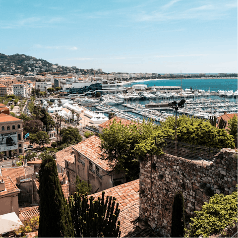 Visit glamorous Cannes, around a twenty-minute drive away