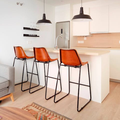 Have your morning coffee at the breakfast bar