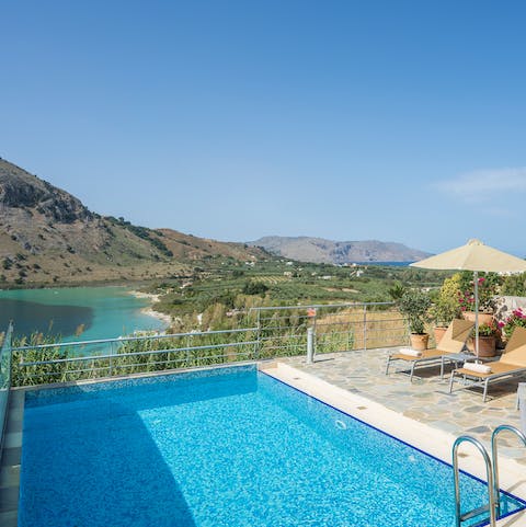 Take a dip and swim to the edge to keep the beautiful lake view in sight