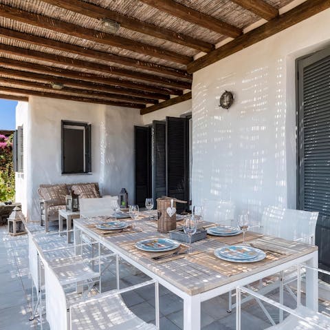 Throw something delicious on the grill and dine alfresco on the terrace