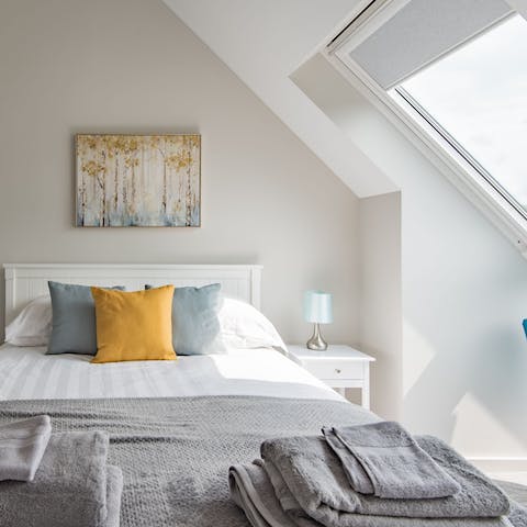 Bank a peaceful night's sleep in the stylish bedrooms, all with en-suites