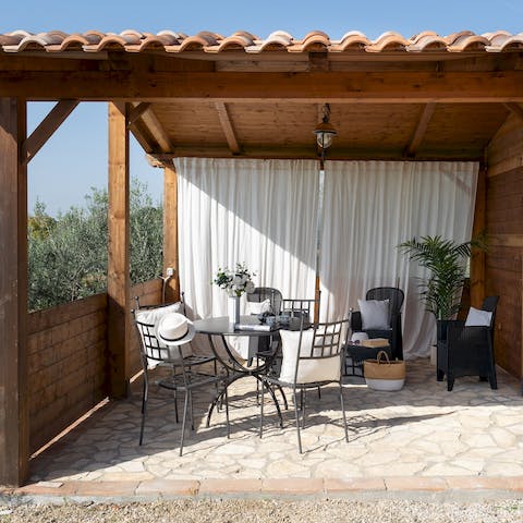 Find a shaded lounge spot in the garden and crack open a bottle of Sangiovese