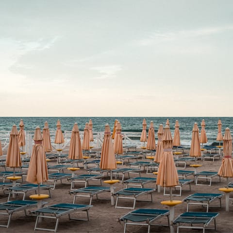 Make a beeline for the nearby sandy beach, a few hundred metres away