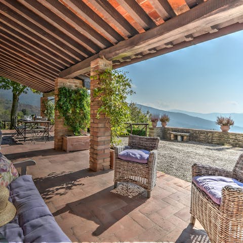 Sip an Aperol Sprtiz at one of the garden's seating areas