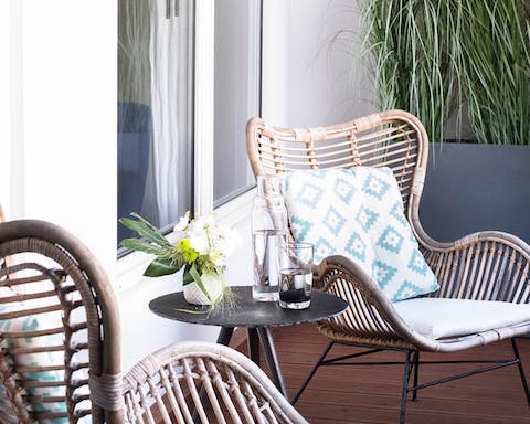A cosy balcony with views