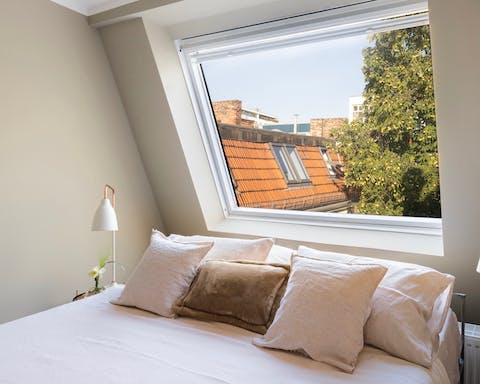 Lots of natural light in the bedroom