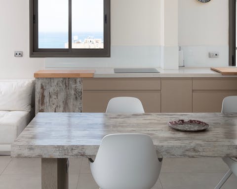 Sit down and plan the day around the shabby chic dining table