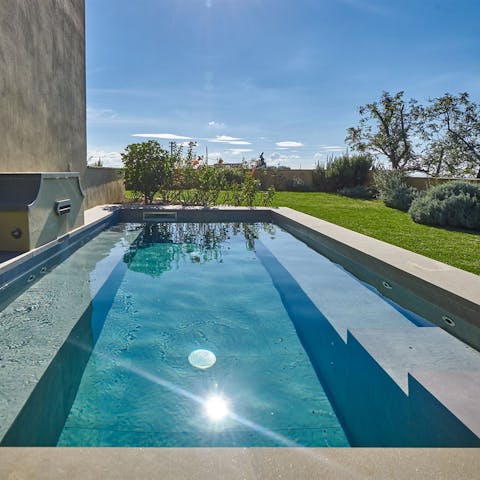 Cool off from the Italian sun in the private pool