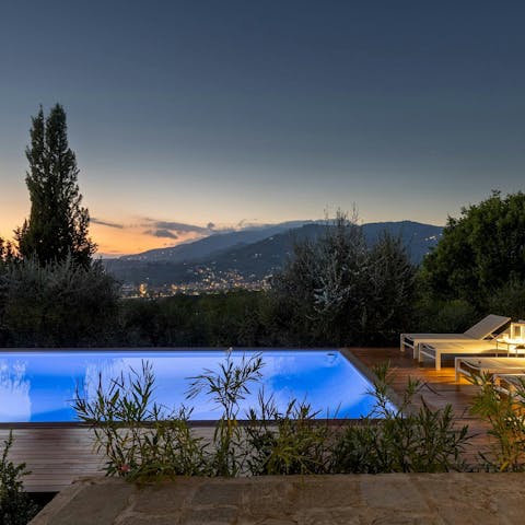 End the evening with a nighttime dip in the private pool
