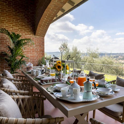 Enjoy a panoramic feast on the terrace