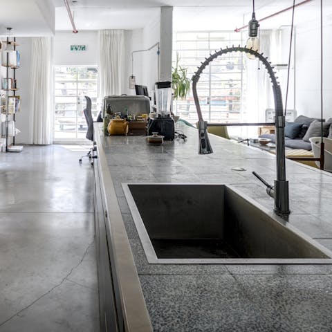 A kitchen island that never seems to end