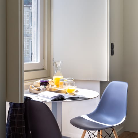 Enjoy your morning coffee and pastries in the sunny breakfast spot