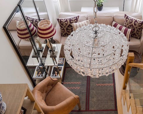 This eye-catching chandeliers